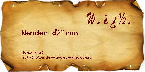 Wender Áron névjegykártya